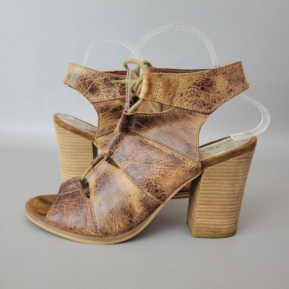 DIBA True Tren Dee Distressed Leather Lace Up Size 8 M Sandals - Picture 2 of 7